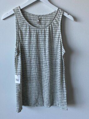 NWT Banana Republic Linen Blend Tank Top Medium | Striped Sleeveless Summer Top